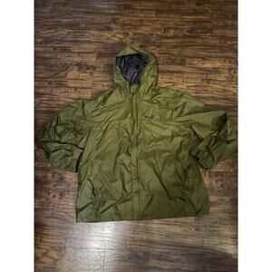 Columbia Rain Jacket Men XXL Olive Green Omni-Tech Hooded Outdoor
